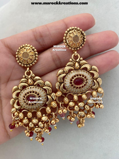 Ifrah Premium Quality Gold plated exclusive heritage Rani haar set