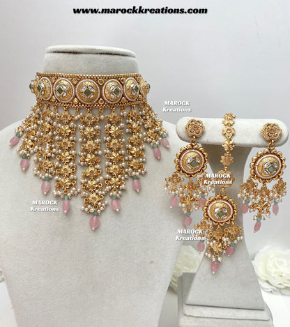Nayeli Premium Quality Gold Plated statement choker set