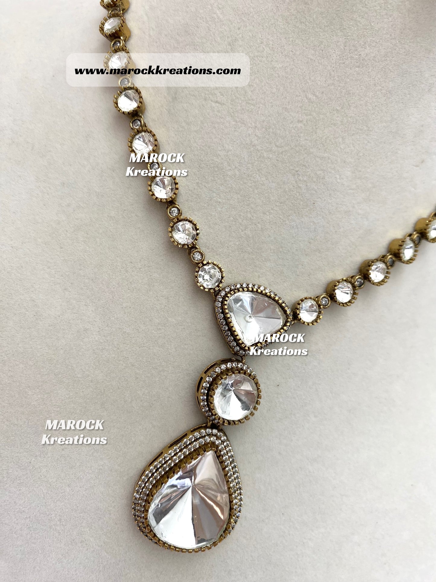 Premium Quality Moissanite Kundan Necklace set