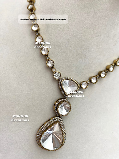 Premium Quality Moissanite Kundan Necklace set