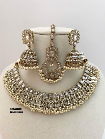 Antique Gold Polki Necklace set