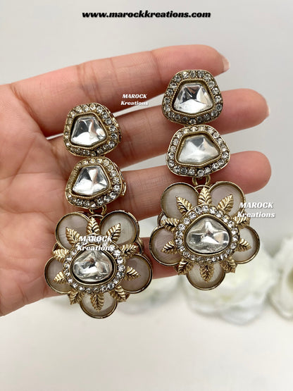 Kruti Sabyasachi inspired Mother of pearls Statement Earrings