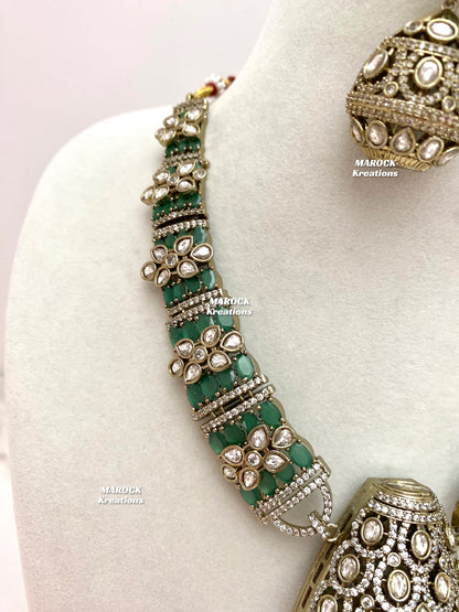 Nargis Moissanite Kundan exclusive Necklace set