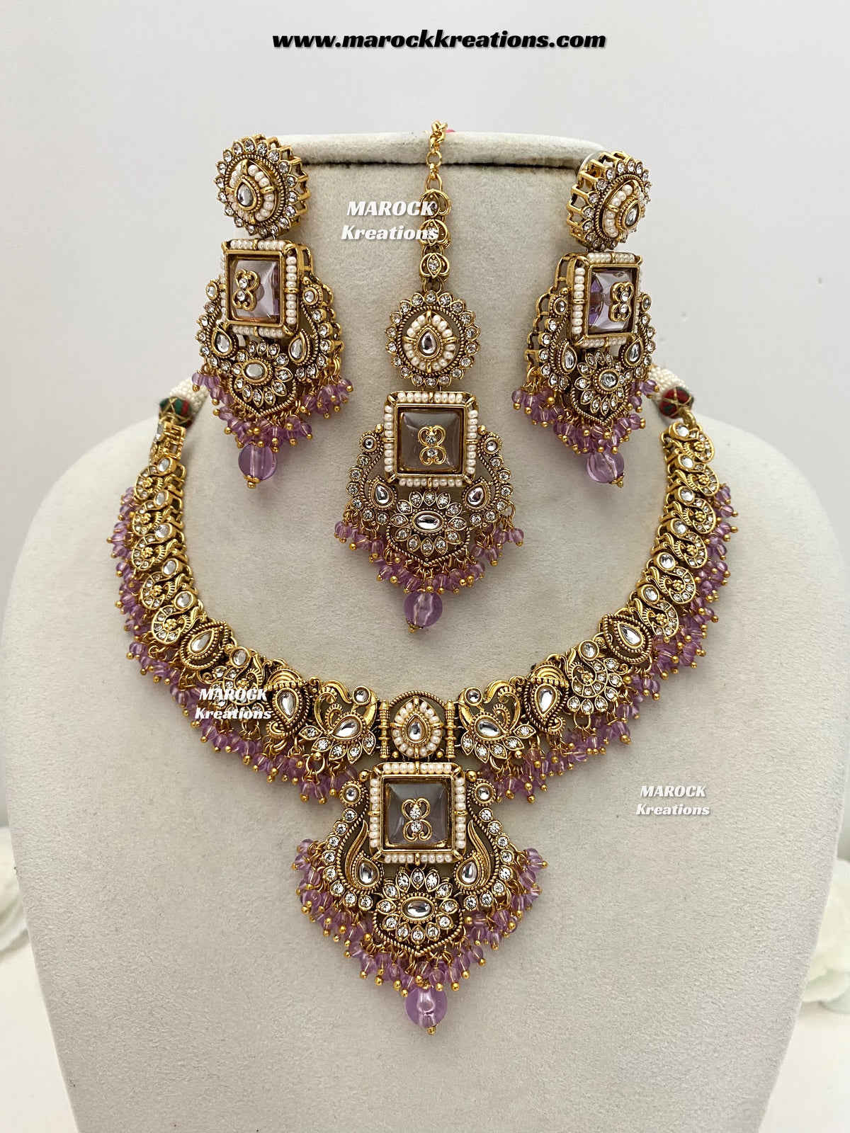 Nidhi Premium Quality Kundan Statement necklace set