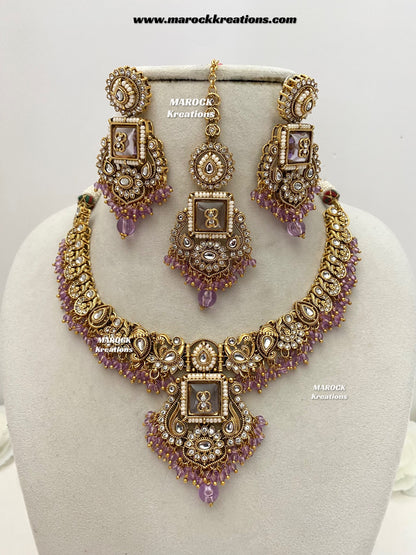Nidhi Premium Quality Kundan Statement necklace set