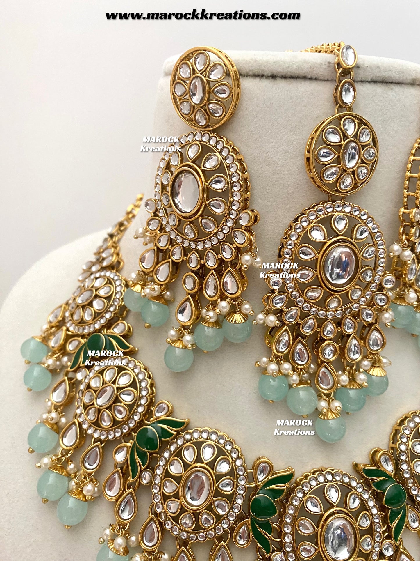Iqra Premium Quality Kundan Meenakari Statement Necklace set