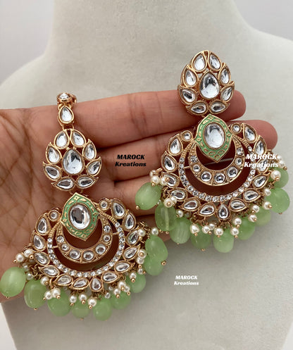 Kaniz Premium Quality Rose Gold Kundan Meenakari Choker/Necklace set
