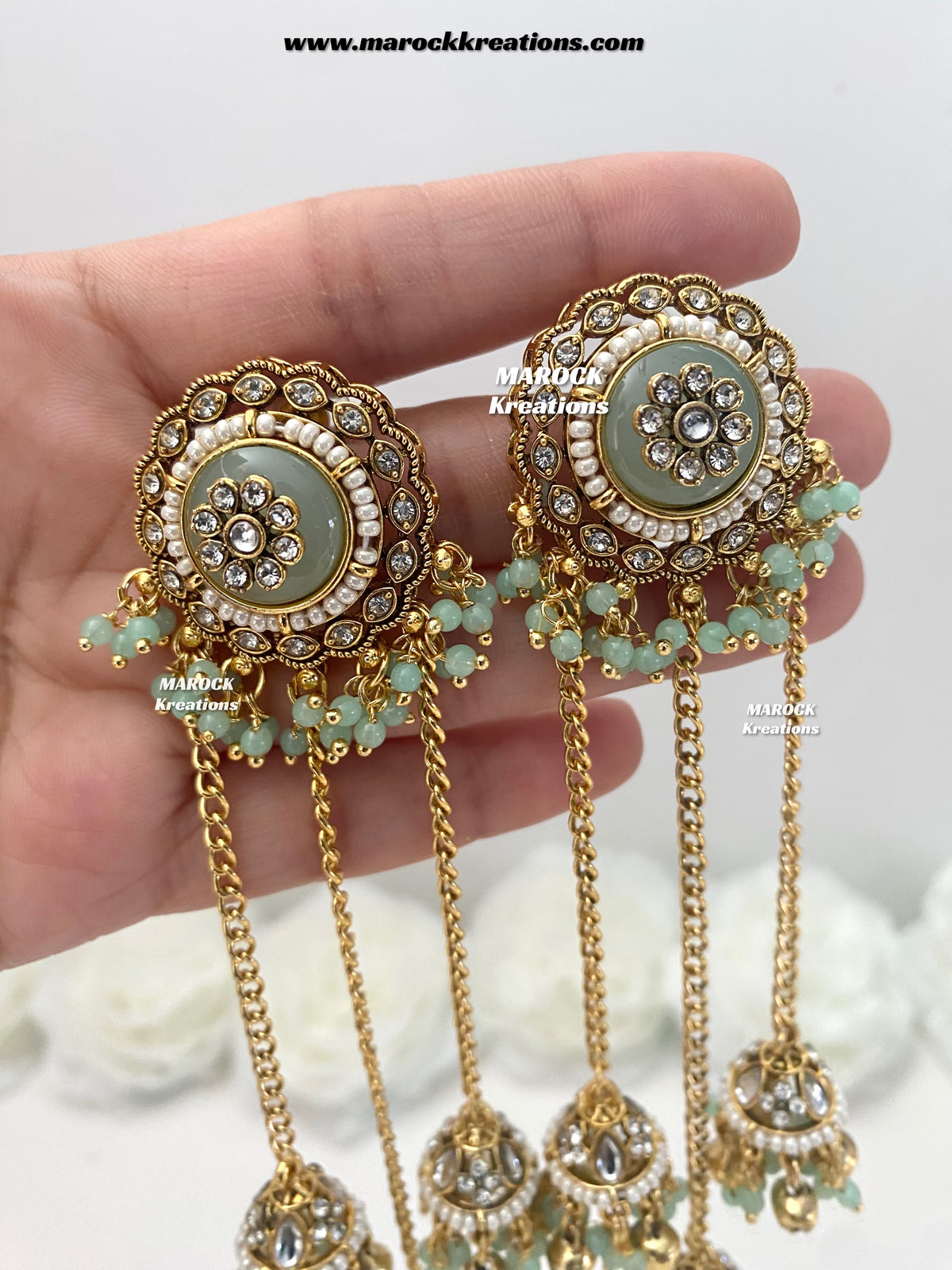 Nimrit Premium Quality Kashmiri Kundan Statement Earrings