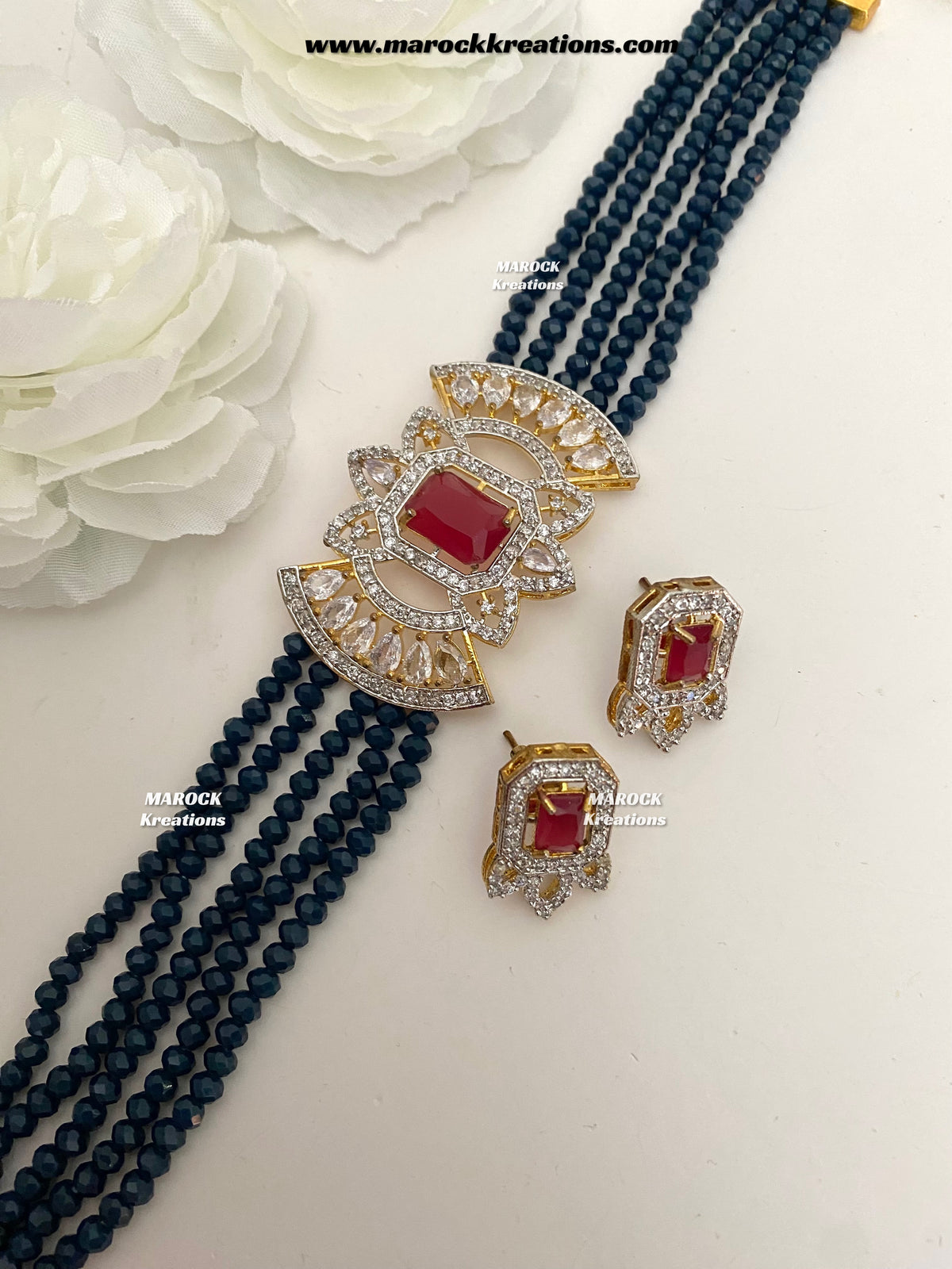 Remya Bollywood style American Diamond choker set