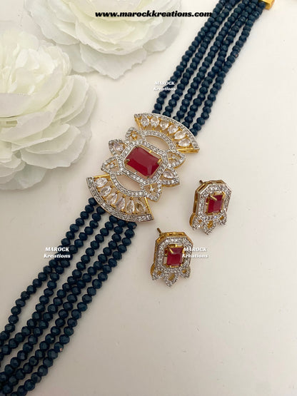 Remya Bollywood style American Diamond choker set