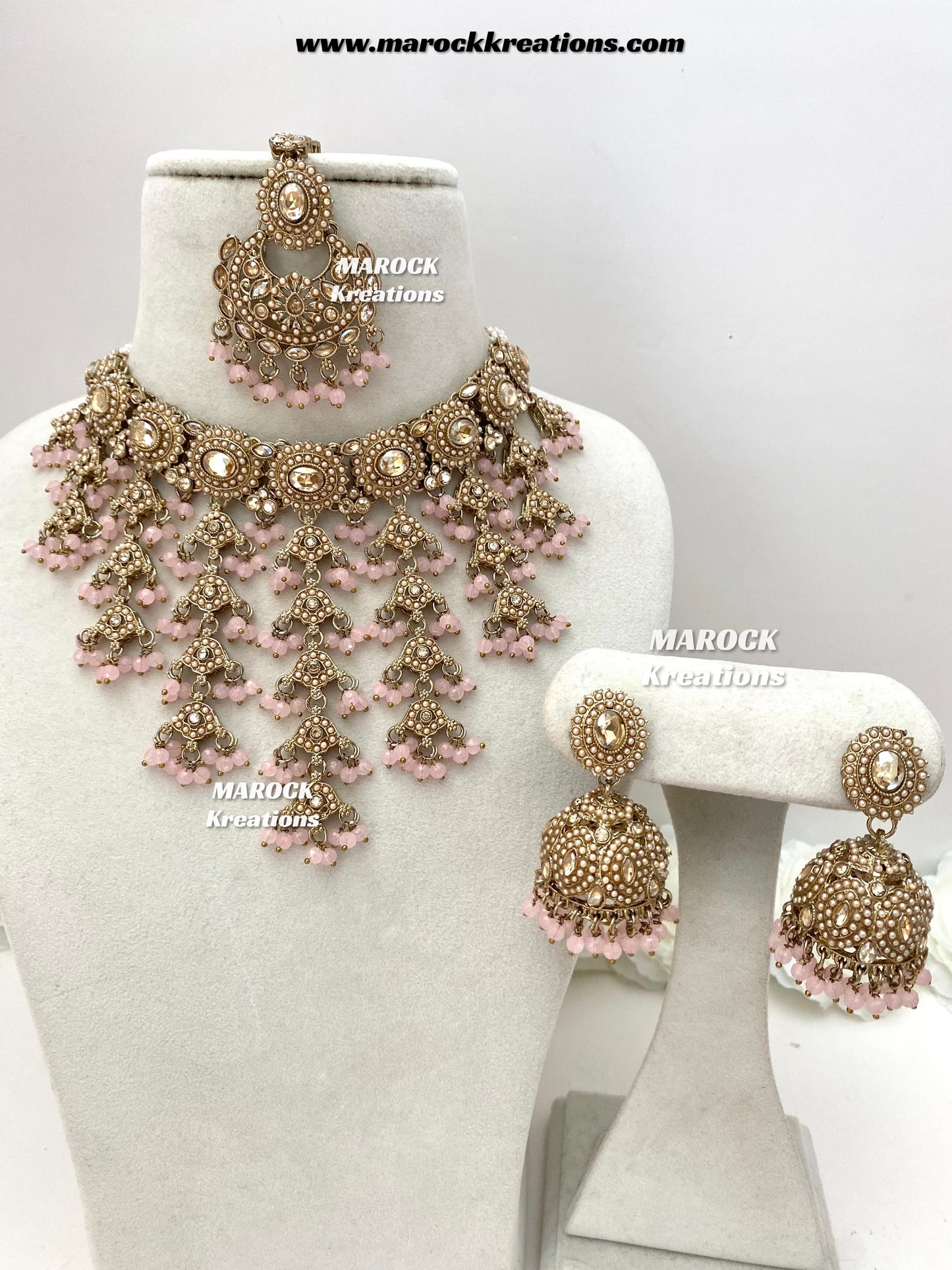 Shaya Antique Gold Polki waterfall Choker set