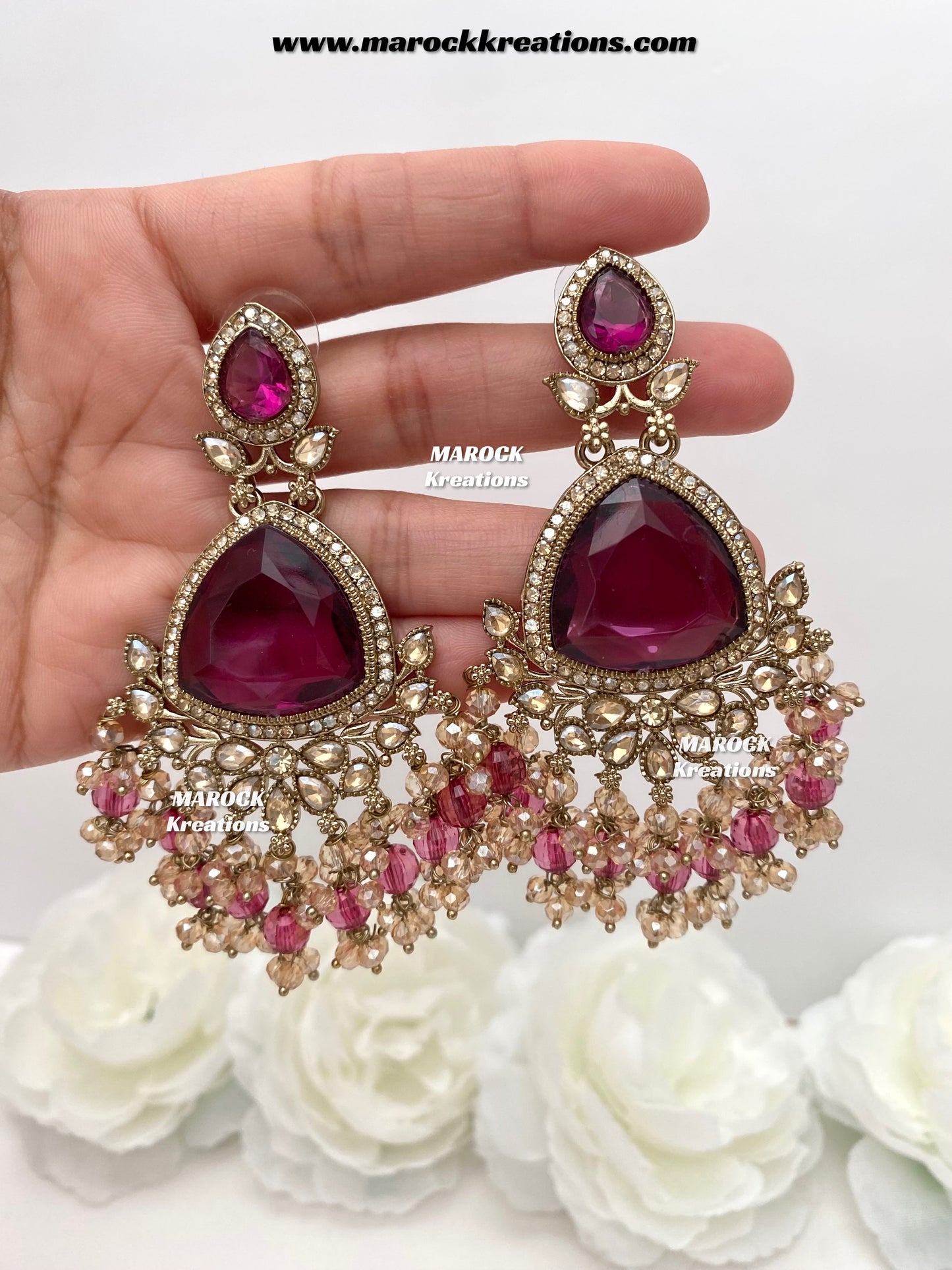 Lina Polki Statement Earrings