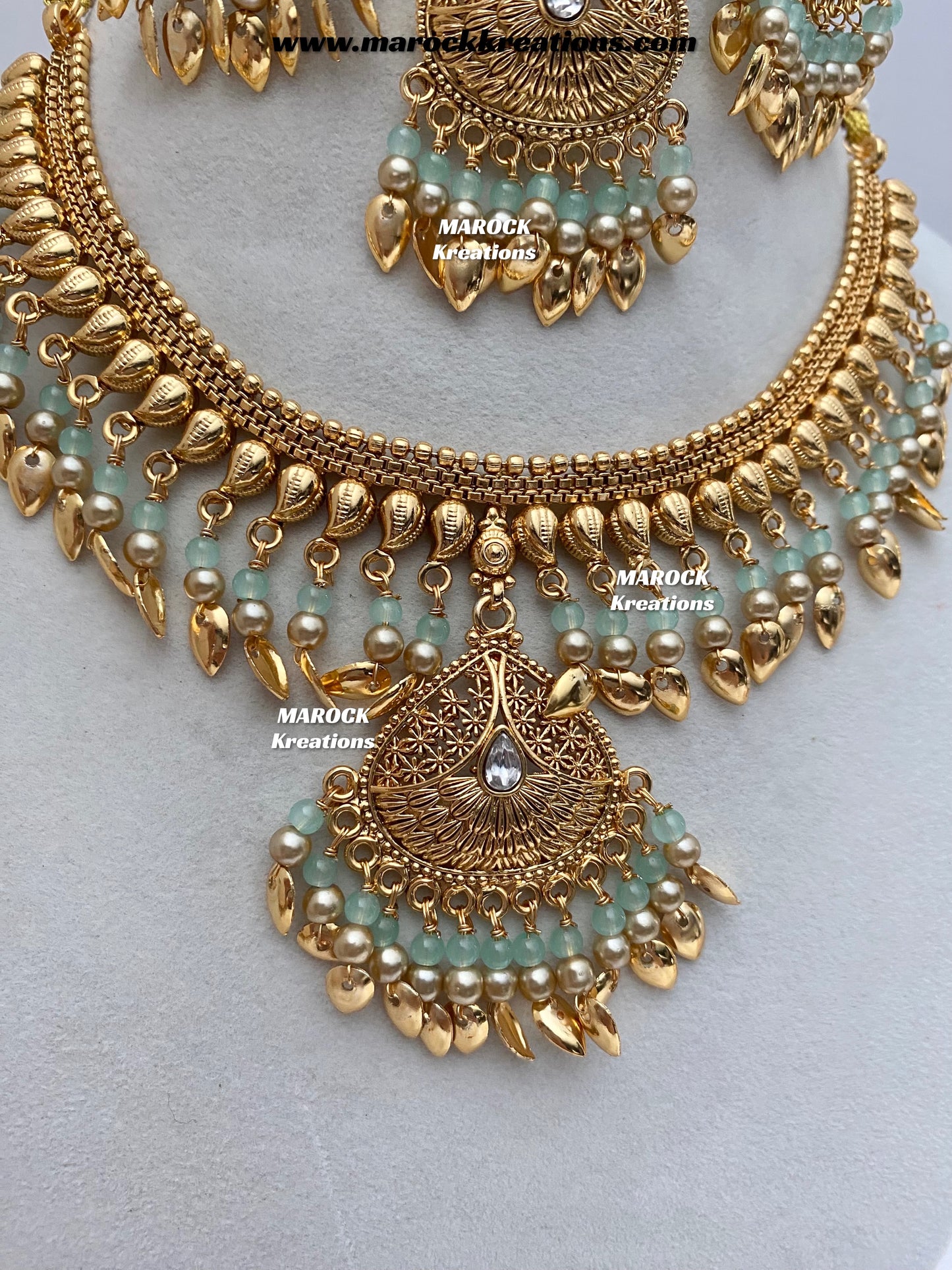 Diya Premium Quality Gold Plated peepal patti necklace set