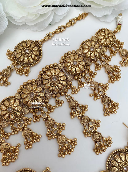 Nirmi Premium Quality Gold plated waterfall choker set