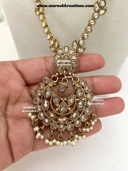 Amsa Premium Quality Polki Rani haar set