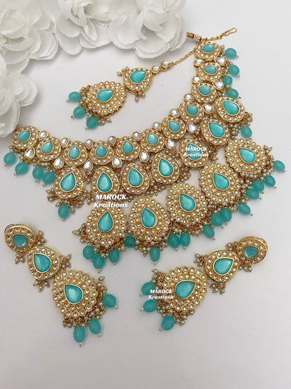 Premium Quality Thappa Kundan Necklace set/Bridal set