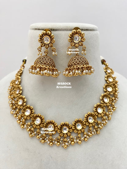Ariane Premium Quality Gold Plated Kundan Necklace set