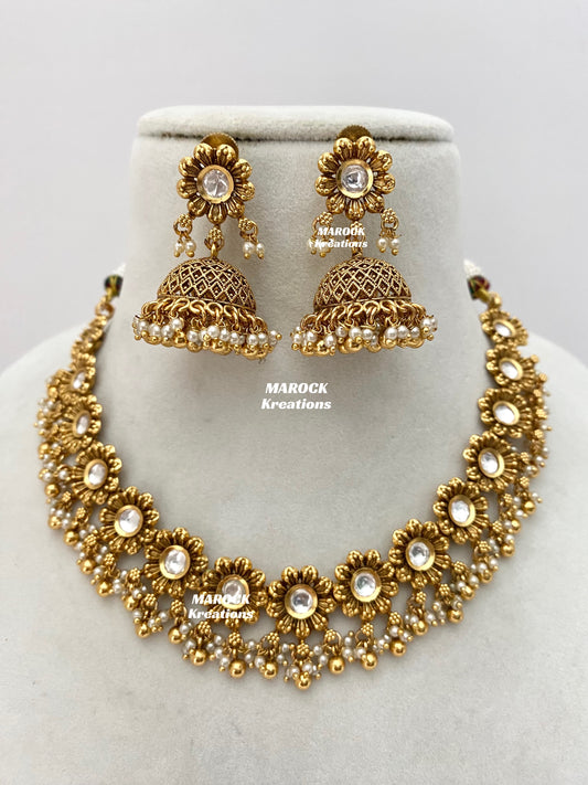 Ariane Premium Quality Gold Plated Kundan Necklace set