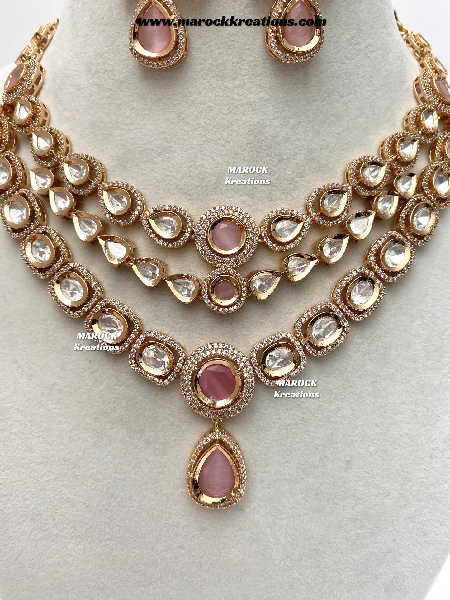 Mahnoor Premium Quality Tyani inspired Gold plated statement necklace set