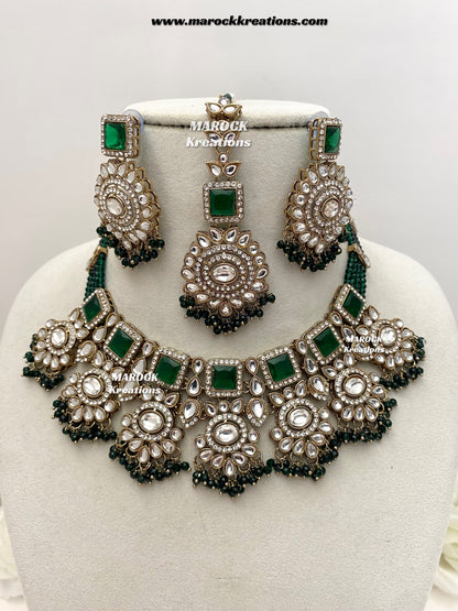 Christi Premium Quality Kundan Statement necklace set