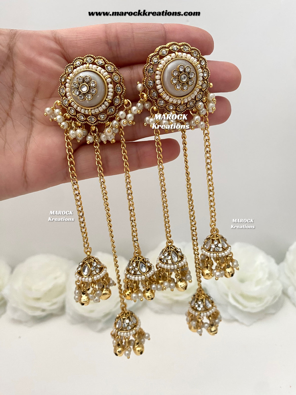 Nimrit Premium Quality Kashmiri Kundan Statement Earrings