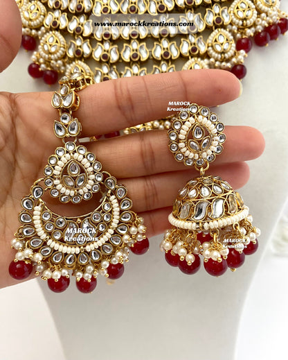 Fine Kundan V-shape Statement Necklace set