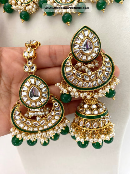 Trendy Uncut Kundan Statement Necklace set/Bridal set