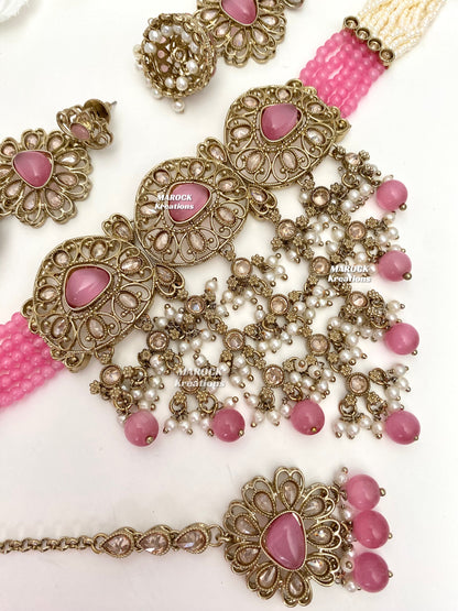 Amaira Antique Gold Polki choker set