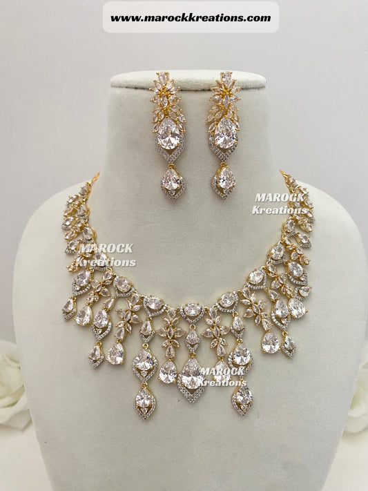 Kerry Golden American Diamond Necklace set