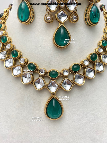 Romana Premium Quality Kundan Statement Necklace set