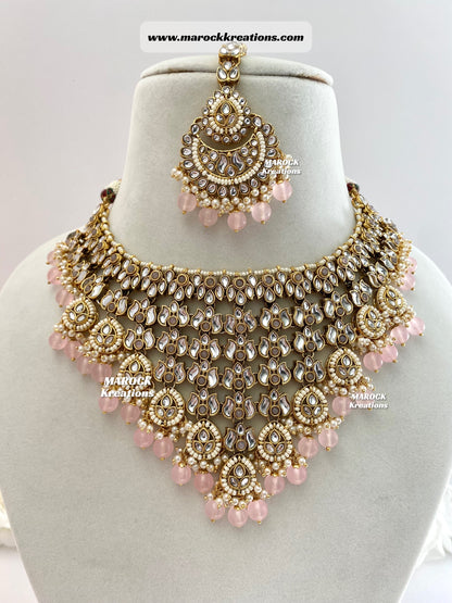 Fine Kundan V-shape Statement Necklace set