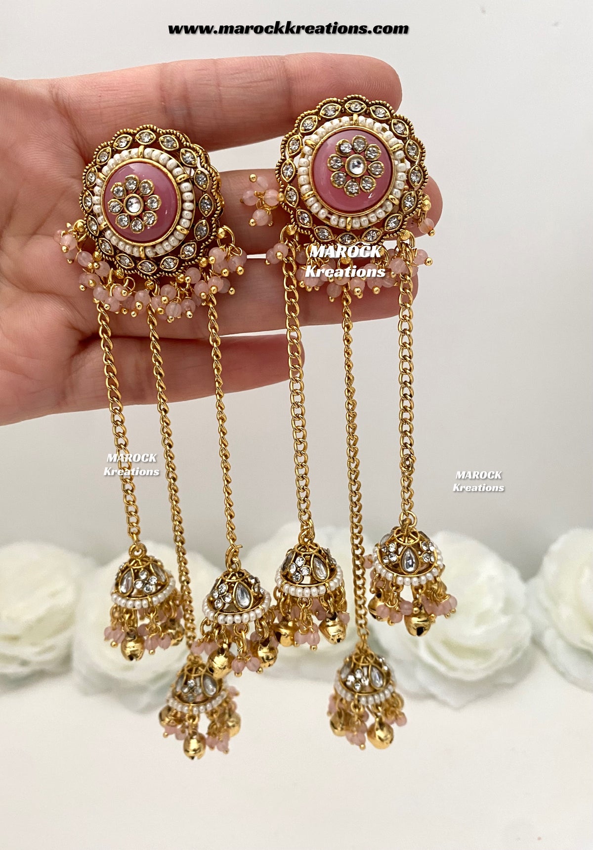 Nimrit Premium Quality Kashmiri Kundan Statement Earrings