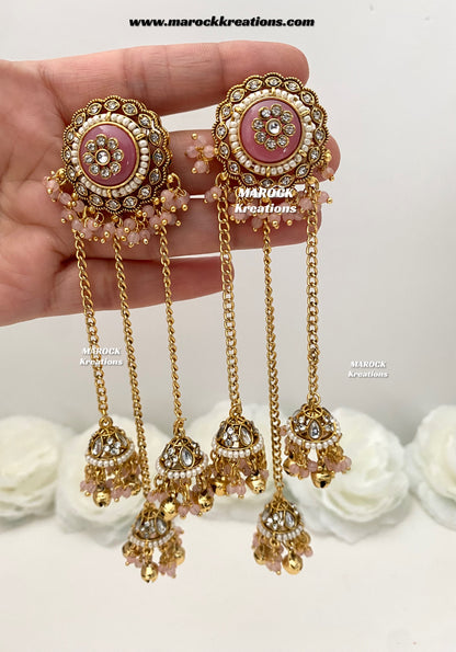 Nimrit Premium Quality Kashmiri Kundan Statement Earrings