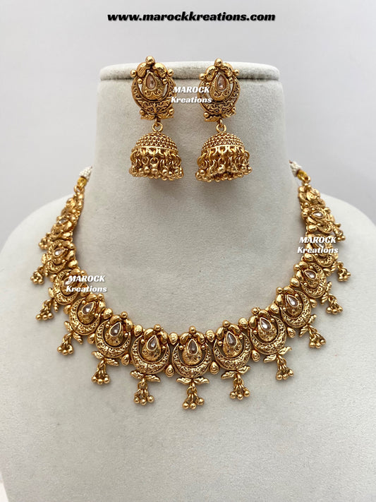 Anima Premium Quality Gold Plated necklace set