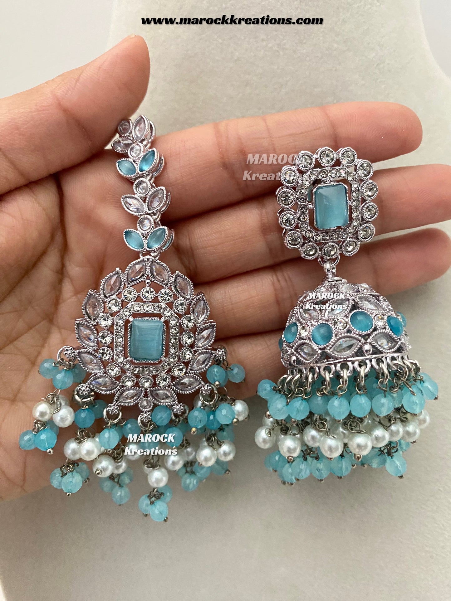 Tashfeen Silver Polki Choker/necklace set