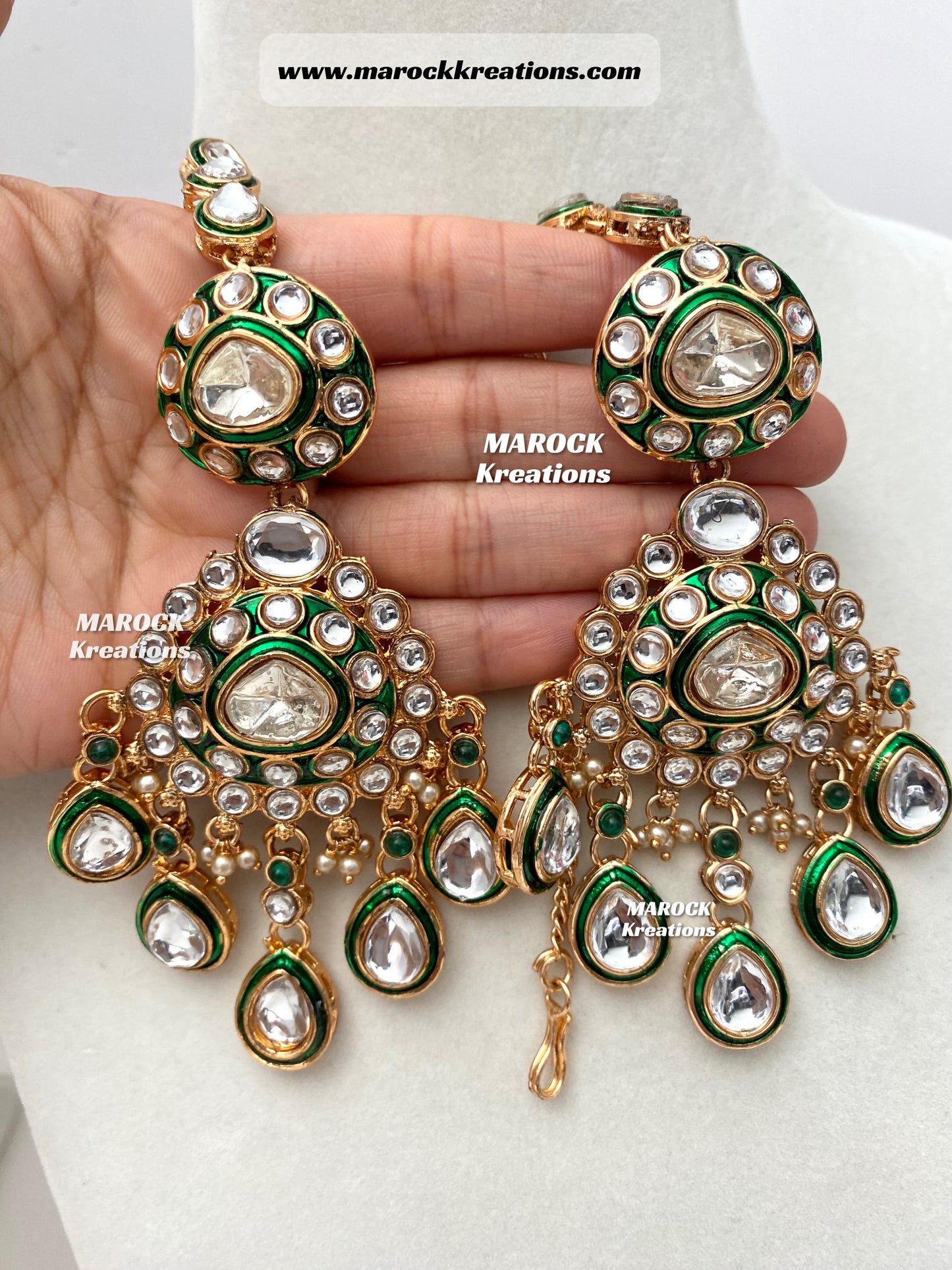 Trendy Uncut Kundan Statement Bridal set