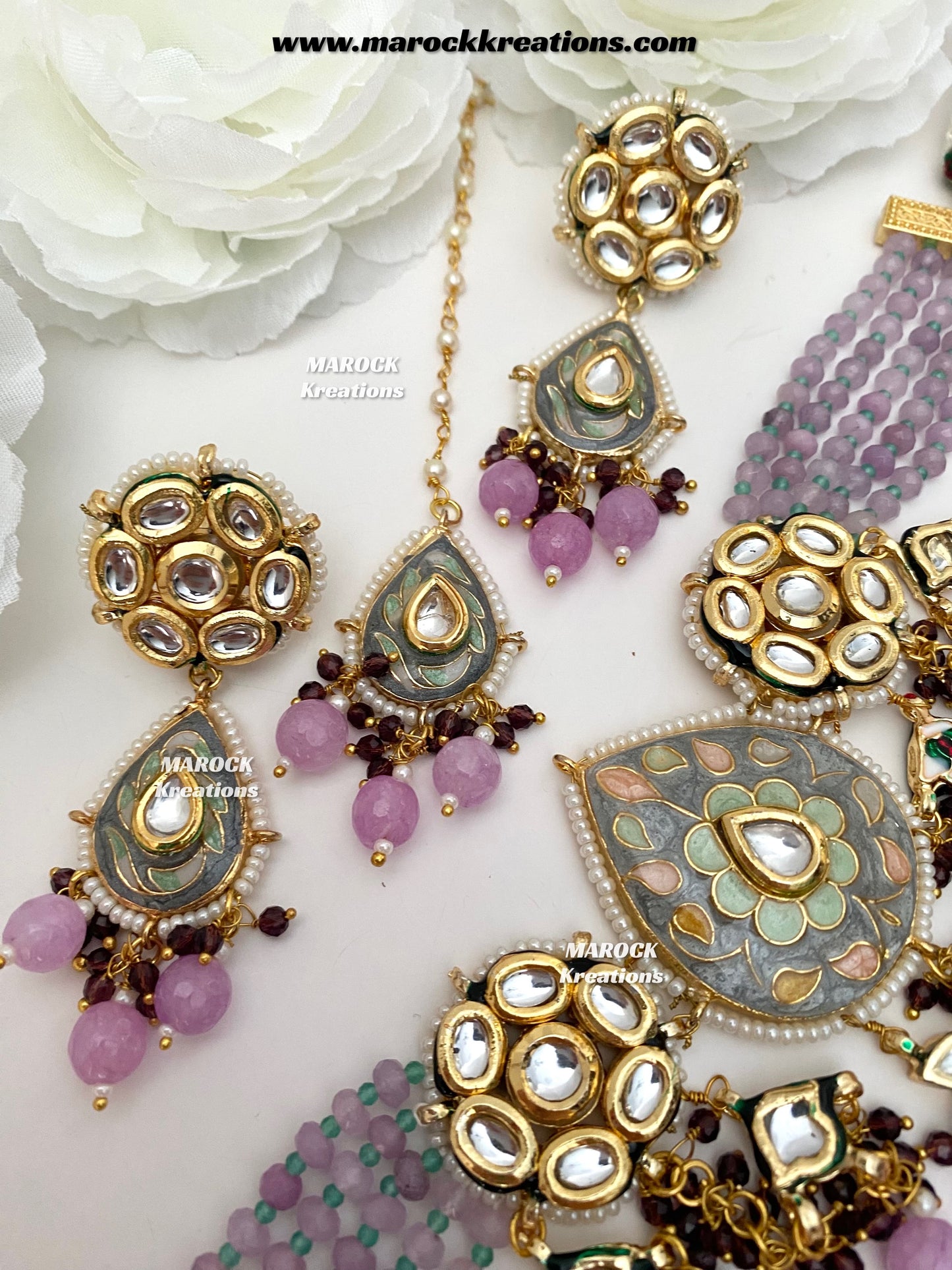 Natasha Premium Quality Kundan Meenakari Statement Choker set