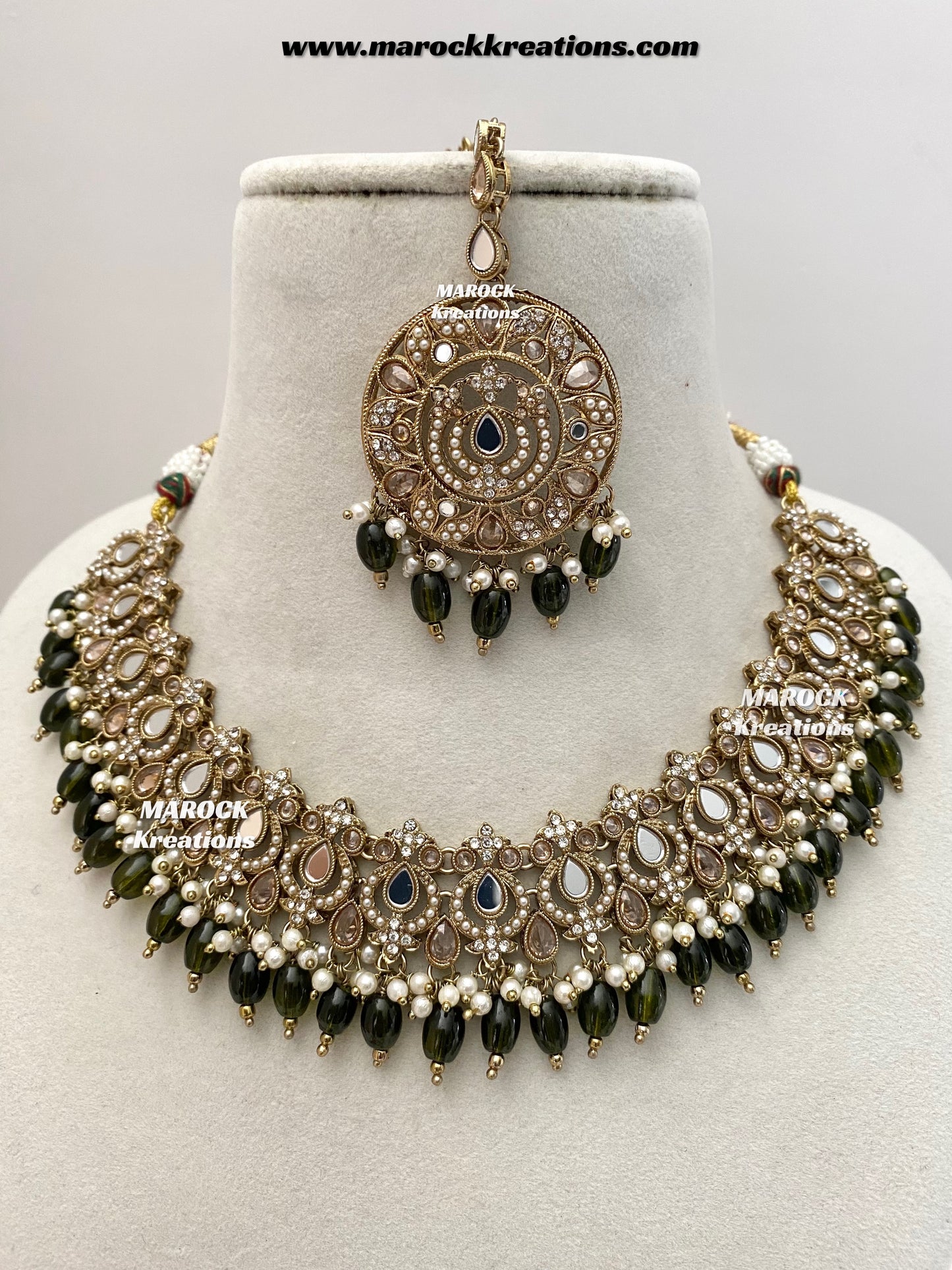 Premium Quality Mirror necklace set