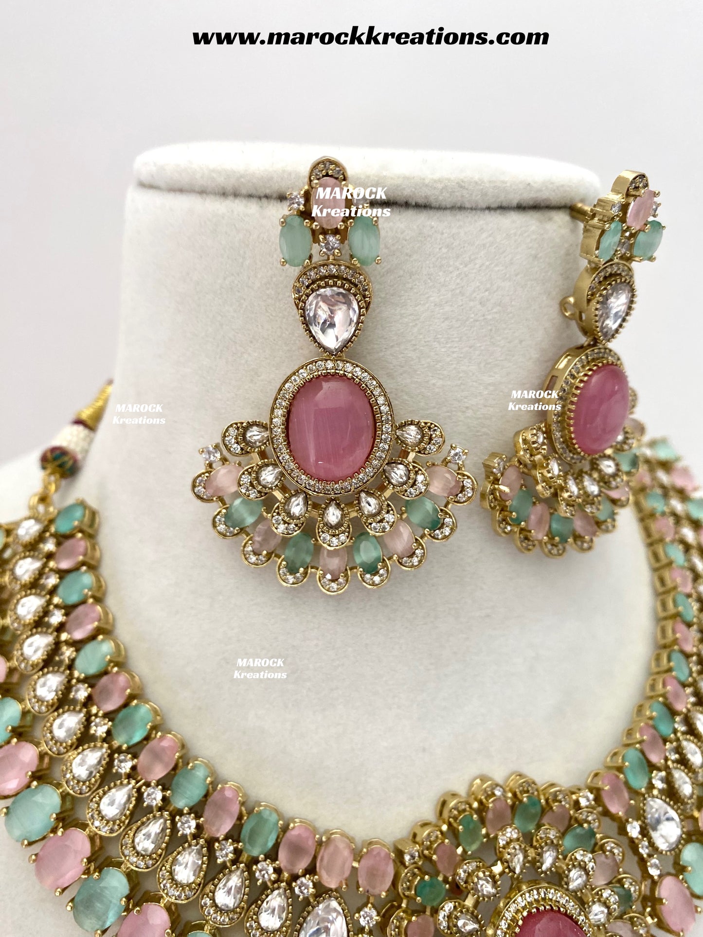 Nicole Sabyasachi inspired Moissanite Kundan and American diamond Necklace set