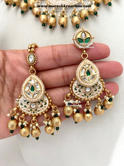 Zara Premium Quality Gold plated Kundan Necklace set