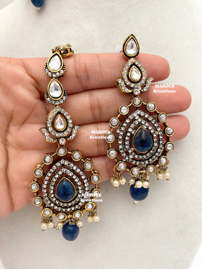 Hanali Victorian Kundan Statement Necklace set