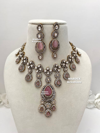 Sanjna Victorian Kundan Statement Necklace set