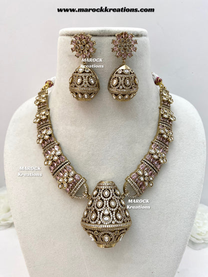 Nargis Moissanite Kundan exclusive Necklace set