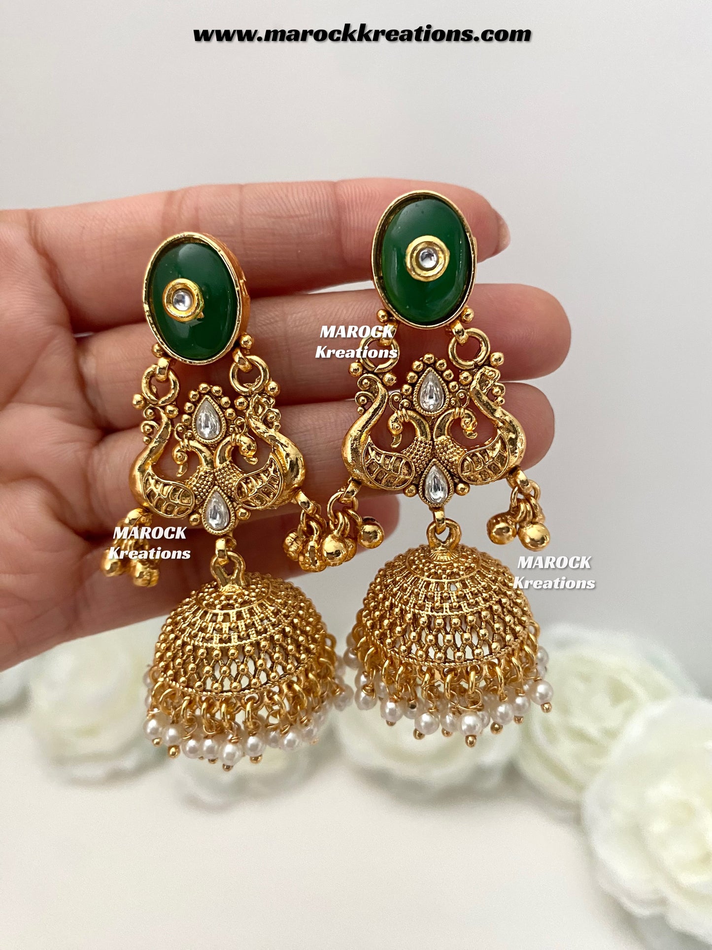 Tiya Gold plated Kashmiri Statement Earrings