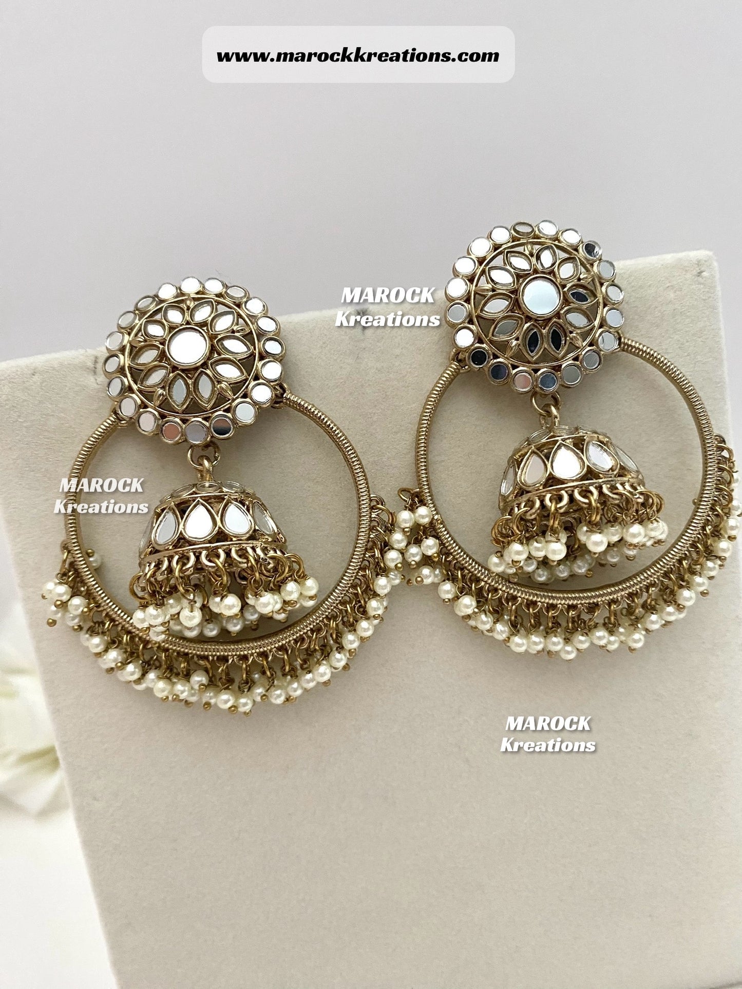 Antique Gold Mirror Statement Earrings