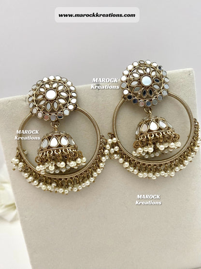 Antique Gold Mirror Statement Earrings