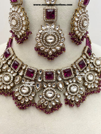Christi Premium Quality Kundan Statement necklace set