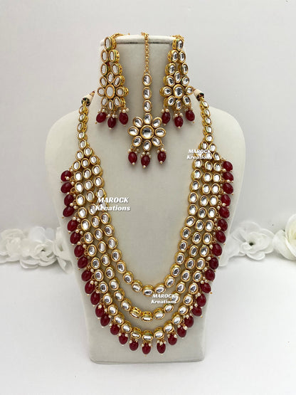 Kundan Back side Meenakari Rani Haar/Long necklace