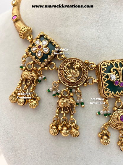 Kamini Premium Quality exclusive Gold Plated heritage necklace set