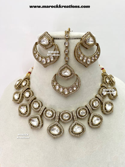 Gunjan Premium Quality Moissanite Kundan Necklace set